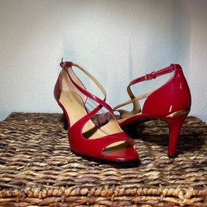Calvin Klein Red Patent Leather Heels sz 10